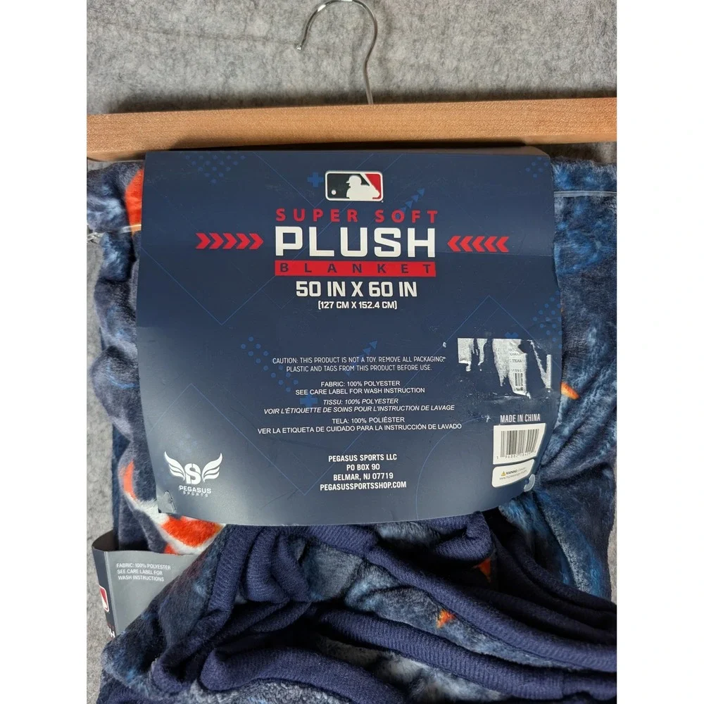 Houston Astros MLB Pegasus Sports Super Soft Plush Throw Blanket Navy Blue Logo